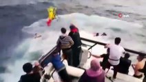 Kahraman Türk askerleri mültecileri dalgaların arasından böyle kurtardı