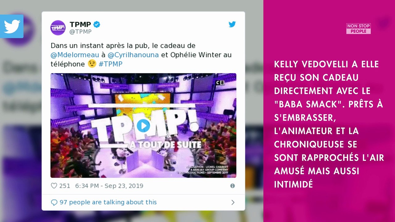 TPMP - Cyril Hanouna : son baiser à Kelly Vedovelli pour son anniversaire