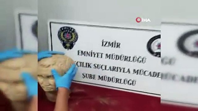 Tarihi eser operasyonunda 2 bin 100 yıllık heykel başı ele geçirildi