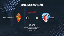 Resumen partido entre Real Zaragoza y Lugo Jornada 7 Segunda División