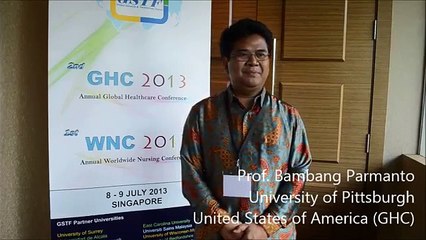 Prof. Bambang Parmanto at GHC Conference 2013 by GSTF Singapore