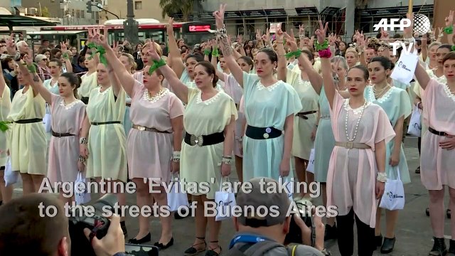 Anti-Macri 'Evitas' take to the streets of Buenos Aires