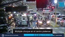 Así fue el choque múltiple ocurrido en pleno centro platense