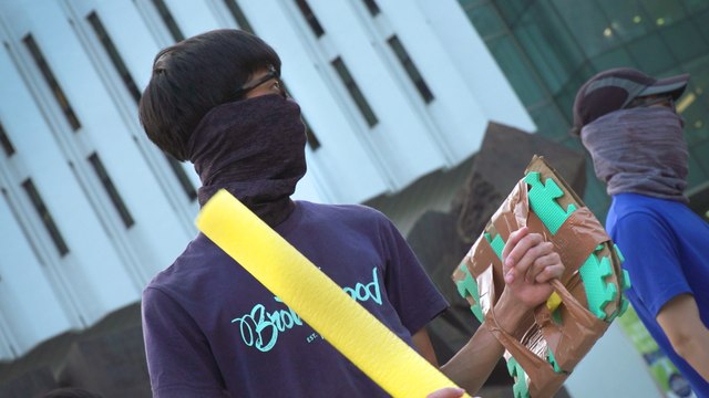 Hong Kong university students get equipped for the ongoing protests