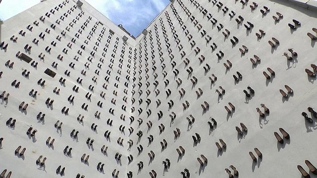 High heels hung in Turkey to raise awareness about domestic violence