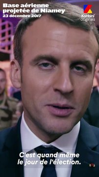 Quand le President, Emmanuel Macron​ répond aux questions de Konbini lors de la soirée de Noël avec les soldats français engagés au Niger.