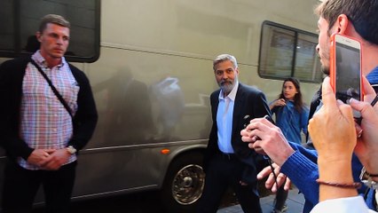 George Clooney graba su nuevo anuncio en Madrid