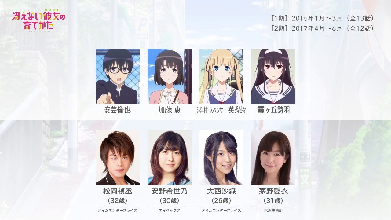 冴えない彼女の育てかたの声優さんたちは、こんな顔！