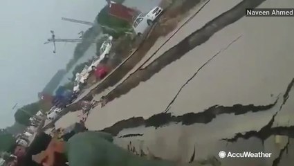 5.8 earthquake in Pakistan leaves ground torn apart