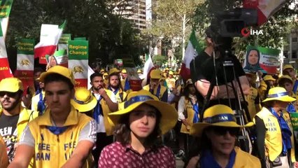 - BM binası önünde Ruhani karşıtı protesto- İran Cumhurbaşkanı Ruhani ABD'de protesto edildi