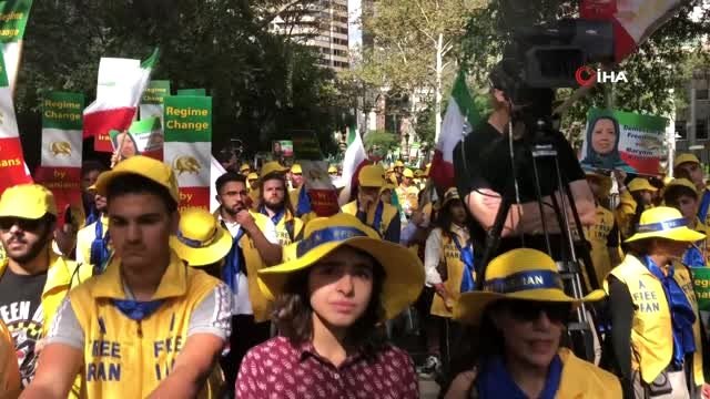 - BM binası önünde Ruhani karşıtı protesto- İran Cumhurbaşkanı Ruhani ABD'de protesto edildi