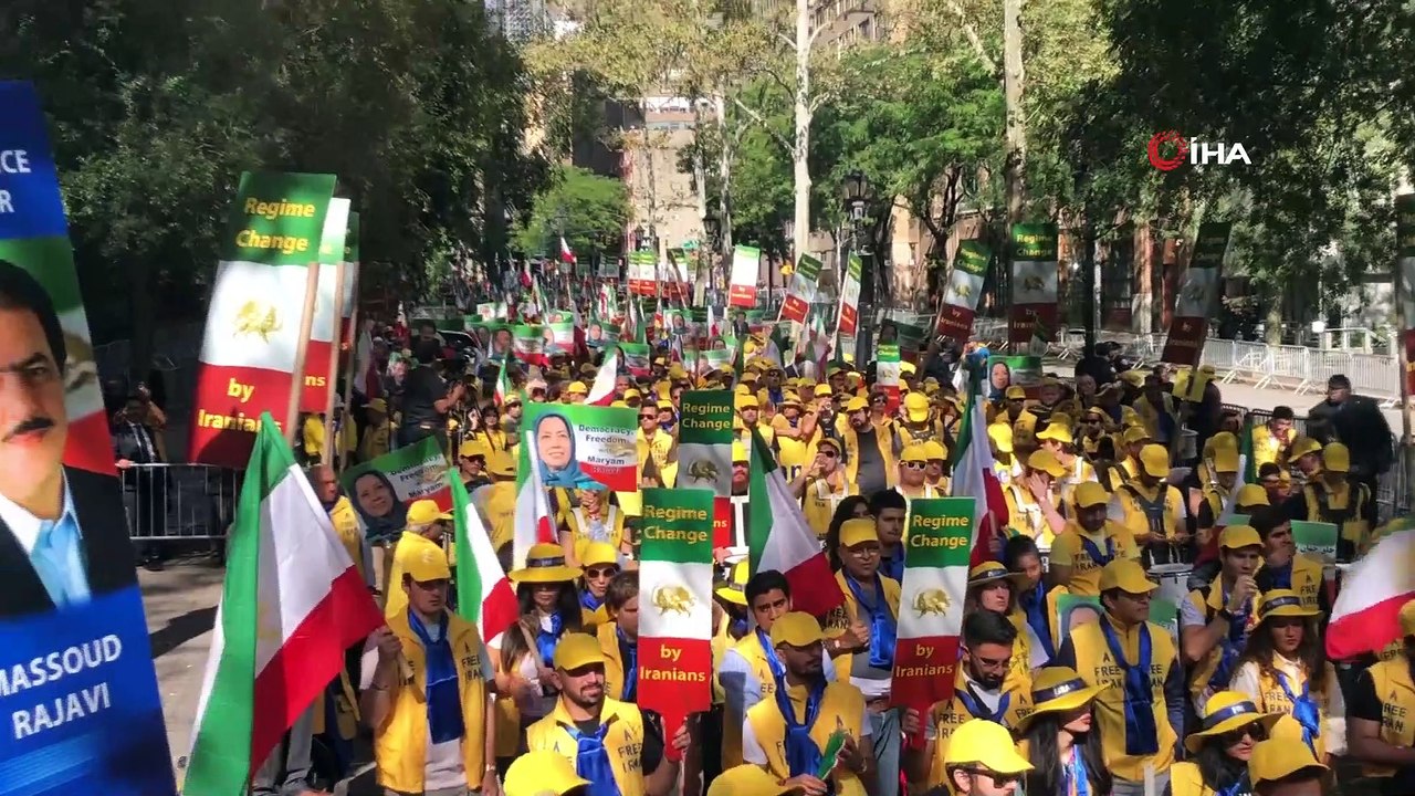 - BM binası önünde Ruhani karşıtı protesto- İran Cumhurbaşkanı Ruhani ABD'de protesto edildi