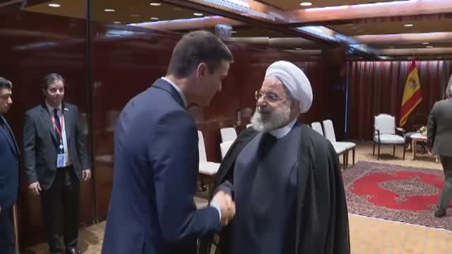 Sánchez se reúne en Naciones Unidas con el presidente de Irán, Hassan Rohani
