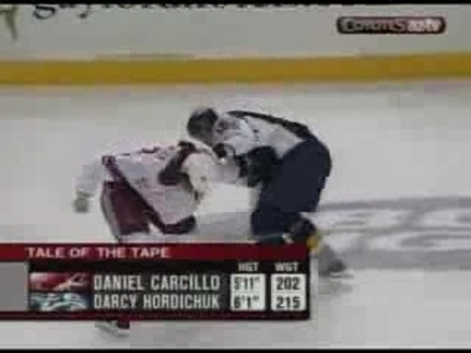 battle pendant un match de Hockey