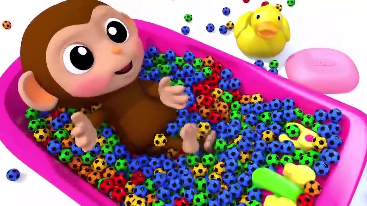 Lernen Sie Farben Baby Affe Fußball Bad Zeit Fingerlied Kinderlieder Für Kinder
