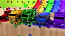 Learn Colors With 9 Street Vehicle Soccer Ball Slide for kids Nursery Rhymes