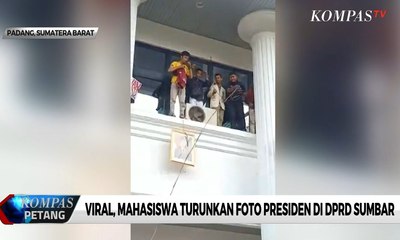 Viral, Mahasiswa Turunkan Foto Presiden di DPRD Sumbar