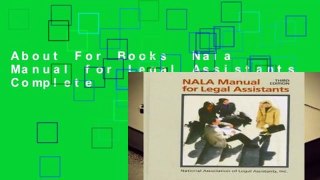 About For Books  Nala Manual for Legal Assistants Complete