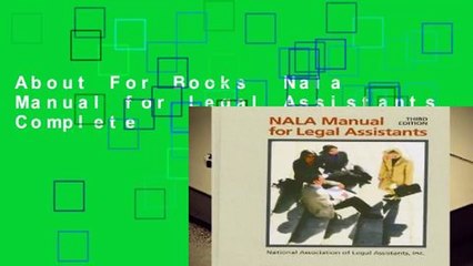 About For Books  Nala Manual for Legal Assistants Complete