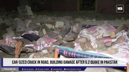 Car-sized crack in road, building damage after 5.2 quake in Pakistan