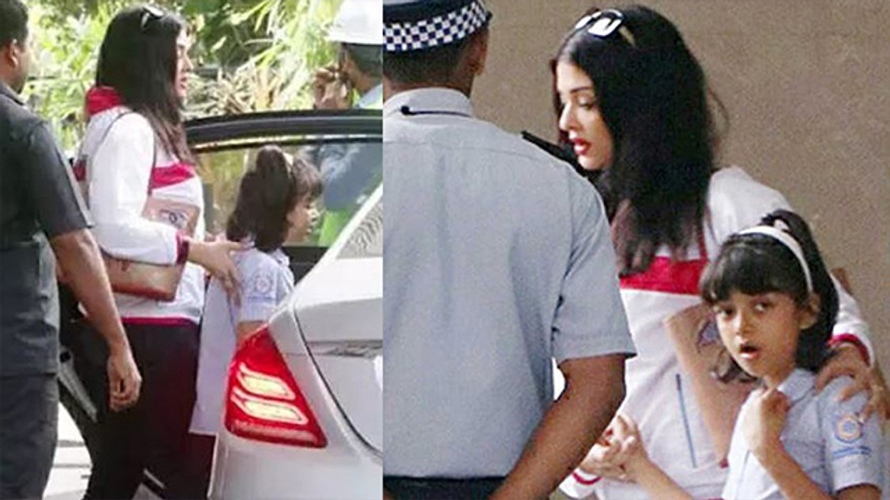 Aaradhya Bachchan spotted with Aishwarya Rai Bachchan at school | FilmiBeat