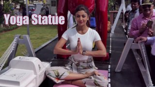 Shilpa Shetty Inaugurates Yoga Statue At Pushpa Park, JVPD Scheme