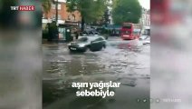 İngiltere’de sel sonrası metro ve tren istasyonlarını su bastı