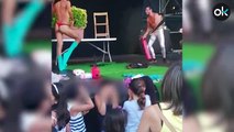 Uno de los espectáculos  de las Fiestas de la Mercè fue un striptease para todos los públicos, incluido niños.