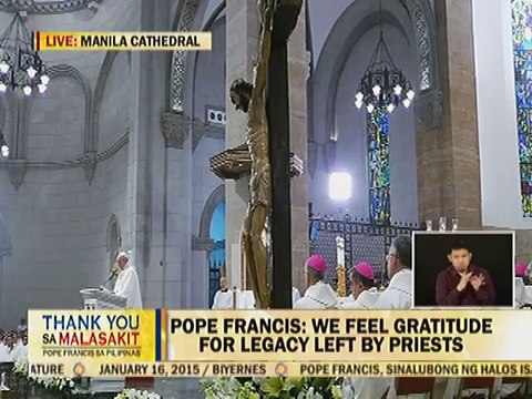 Pope Francis' homily sa kanyang misa sa Manila Cathedral