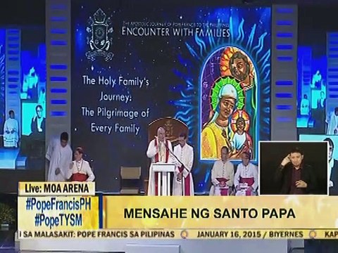 Pope Francis to the Filipino family: When you lose the capacity to dream, you lose the capacity to love