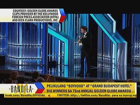 Pelikulang Boyhood at Grand Budapest Hotel big winners sa 72nd Annual Golden Globe Awards