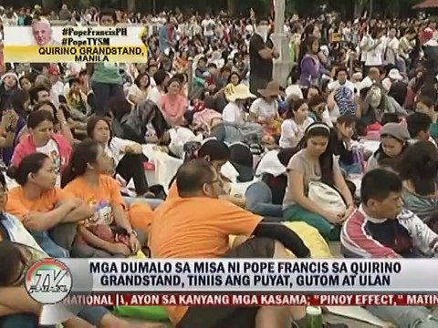 Mga dumalo sa misa ni Pope Francis sa Quirino Grandstand, tiniis ang puyat, gutom at ulan