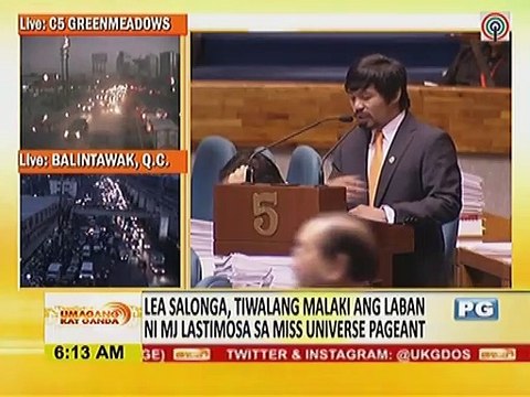 Lea, nagbigay ng payo kay Pacman sa pag-judge sa Miss Universe Pageant