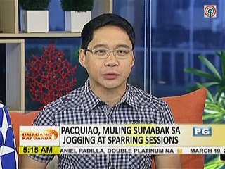 Pacquiao, muling sumabak sa jogging at sparring sessions