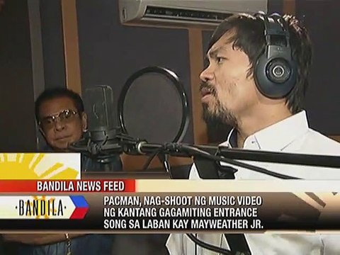 Pacman, nag-shoot ng music video ng kantang gagamiting entrance song sa laban kay Mayweather Jr.