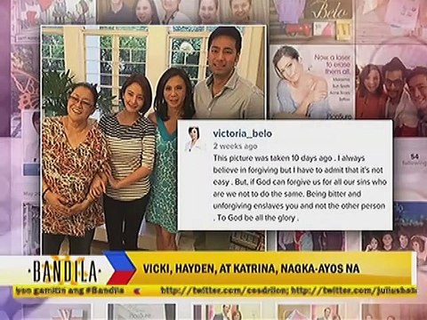 Vickie, Hayden at Katrina, nagkaayos na