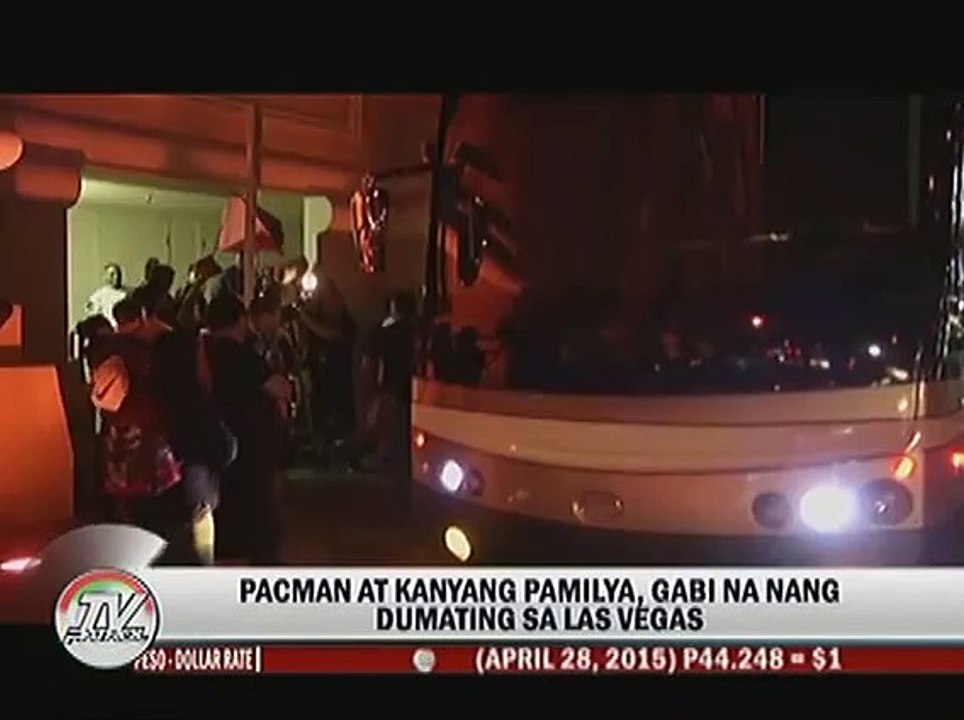 PACMAN at kanyang pamilya, gabi na nang dumating sa Las Vegas
