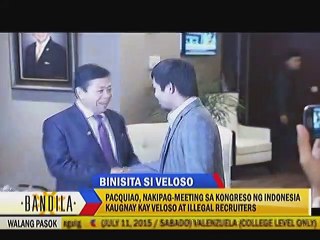 Pacquiao, nakipag-meeting sa Kongreso ng Indonesia kaugnay kay Veloso at Illegal Recruiters