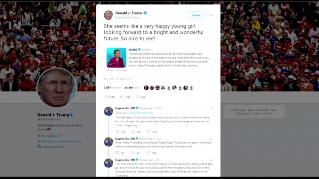 그레타 툰베리 난 밝은 미래 고대하는 소녀 ...트럼프 조롱에 응수 / YTN