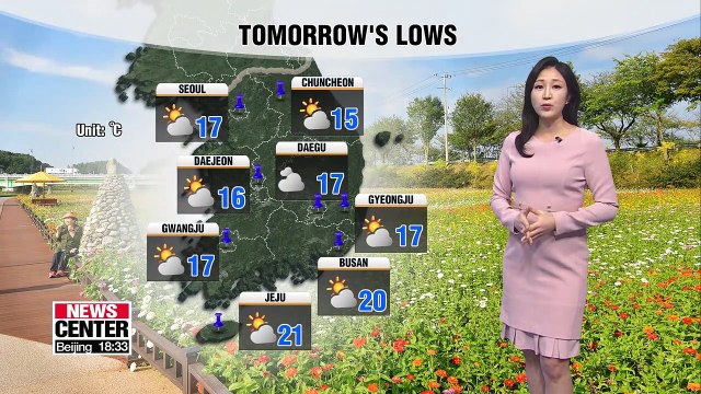 Cloudy tomorrow with rain in the forecast in Jeju