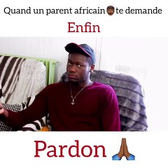 Découvrez ce qui se passe quand un parent africain demande pardon à son enfant... Le rêve, c'est claire
