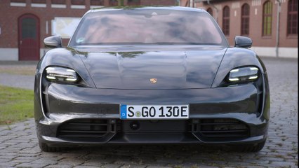 The new Porsche Taycan Turbo in Volcano Grey Metallic Design