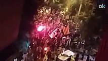 CDR queman la bandera de España y lanzando petardos en plena calle