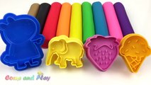 Learn Colors with Play Doh Modelling Clay and Cookie Molds and Surprise!