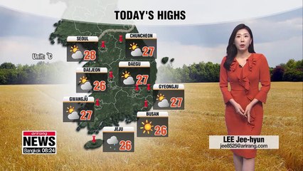 Rain on Jeju, warm highs