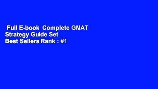 Full E-book  Complete GMAT Strategy Guide Set  Best Sellers Rank : #1