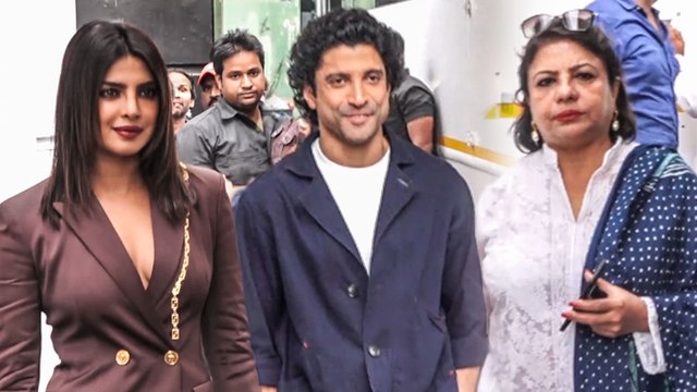 Priyanka Chopra SPOTTED With Farhan Akhtar, Mom Madhu Chopra | The Sky Is Pink Promotions