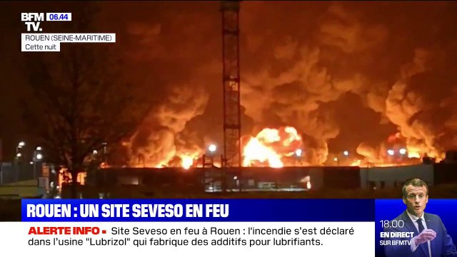 Incendie dans une usine classée Seveso à Rouen: le préfet affirme qu'il n'y a pas de toxicité aiguë sur les premiers relevés