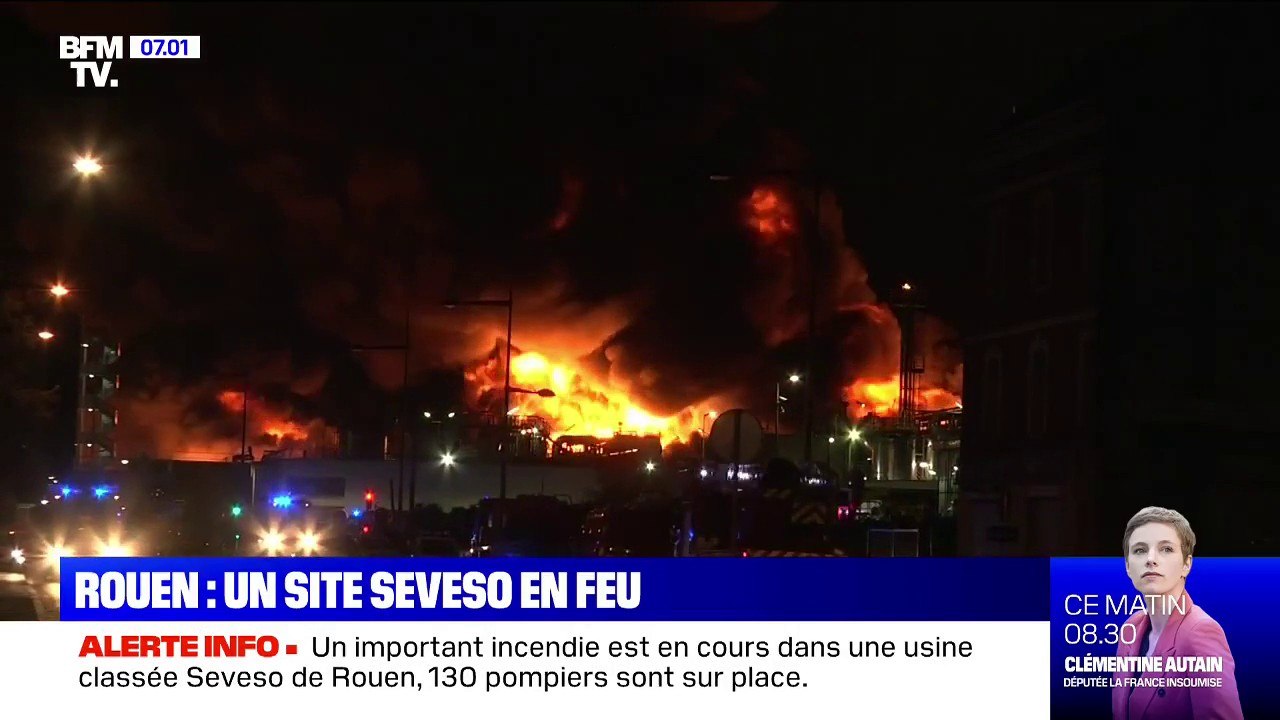 Incendie dans une usine à Rouen: les écoles, collèges et lycées environnants seront fermés ce jeudi