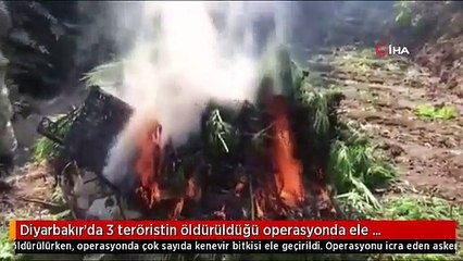 Diyarbakır'da 3 teröristin öldürüldüğü operasyonda ele geçirilenler yakıldı
